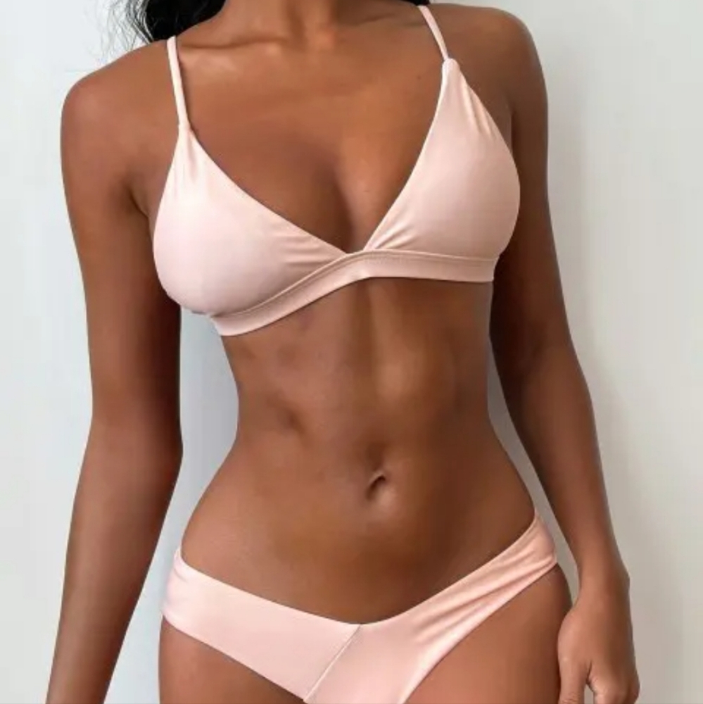 Zaful bikini pale pink soft pad not see-threw. Pretty. Thong.